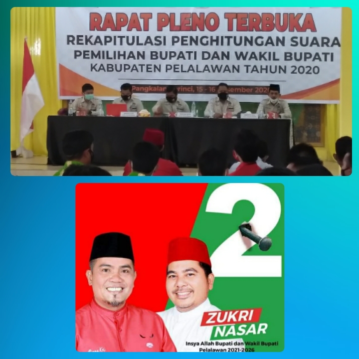 KPU Pelelawan adakan Rapat Pleno : H. Zukri-Nasaruddin Unggul 68.021 Suara